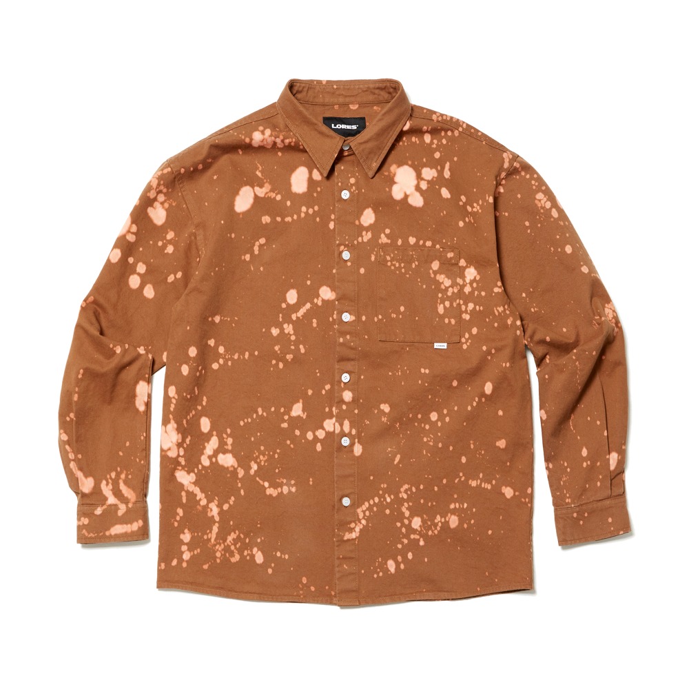 Cotton Bleached Shirts - Brown