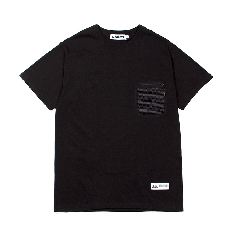 Mesh Pocket S/S T-Shirts - Black