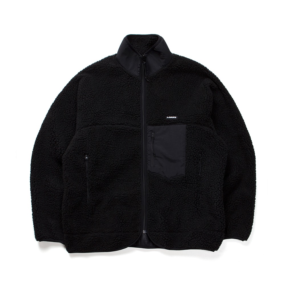 Pile Fleece Zip Jacket - Black