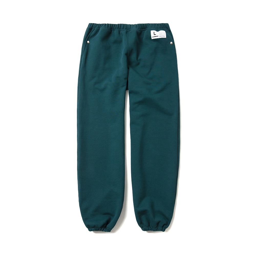 Terry Snap Sweatpants - Forest Green