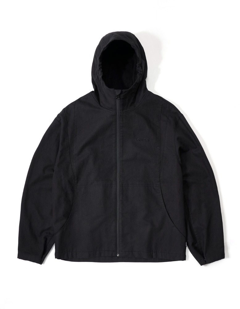 Hooded Panel Jacket - Black