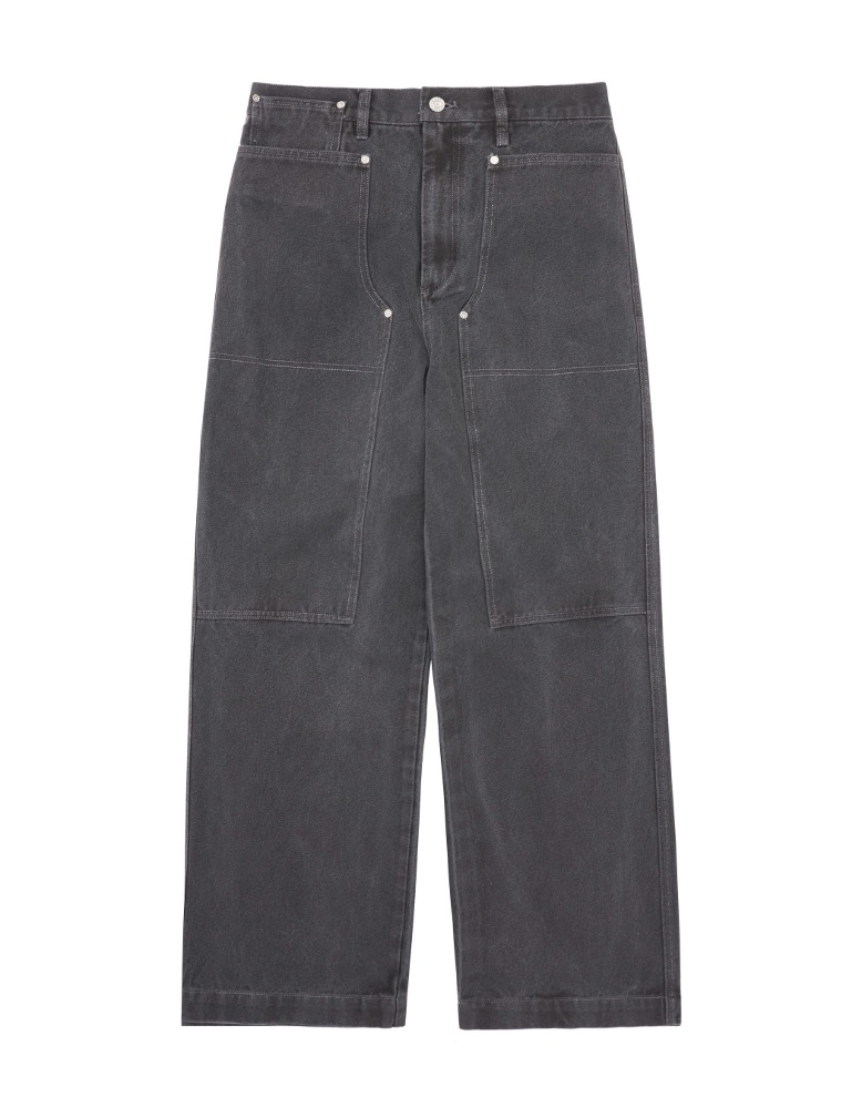 Pigment Dyed Work Pants - Charcoal