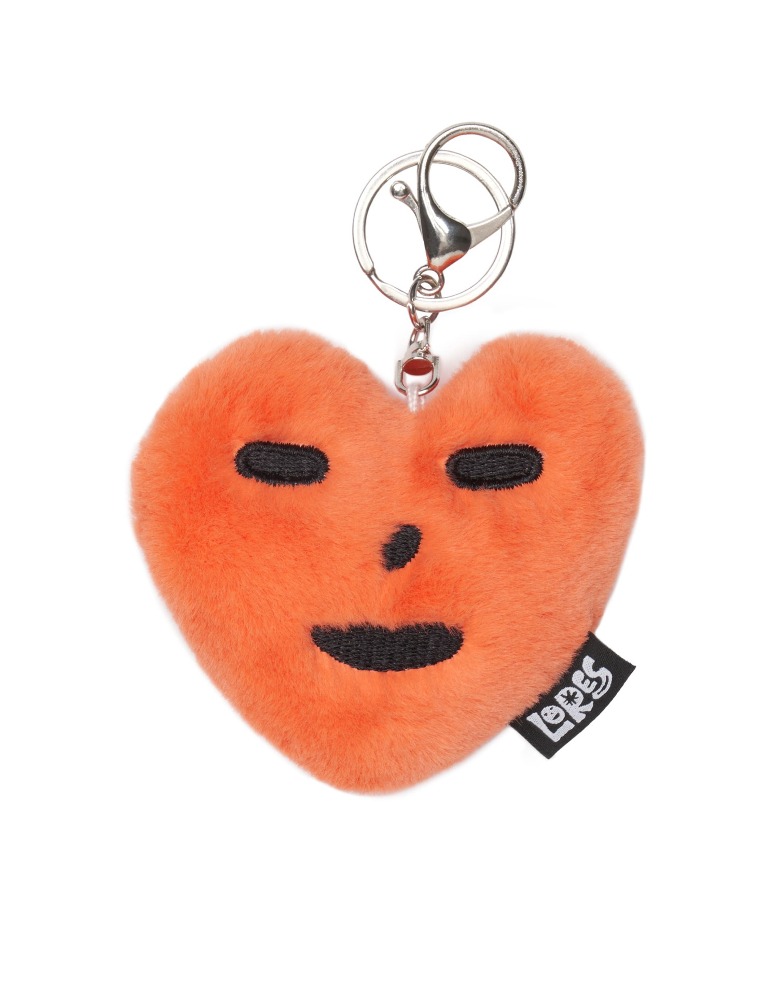 Heart Plush Keyring - Orange