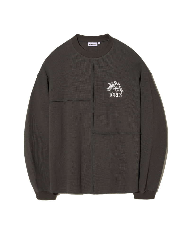 Puppet Waffle L/S Tee - Charcoal