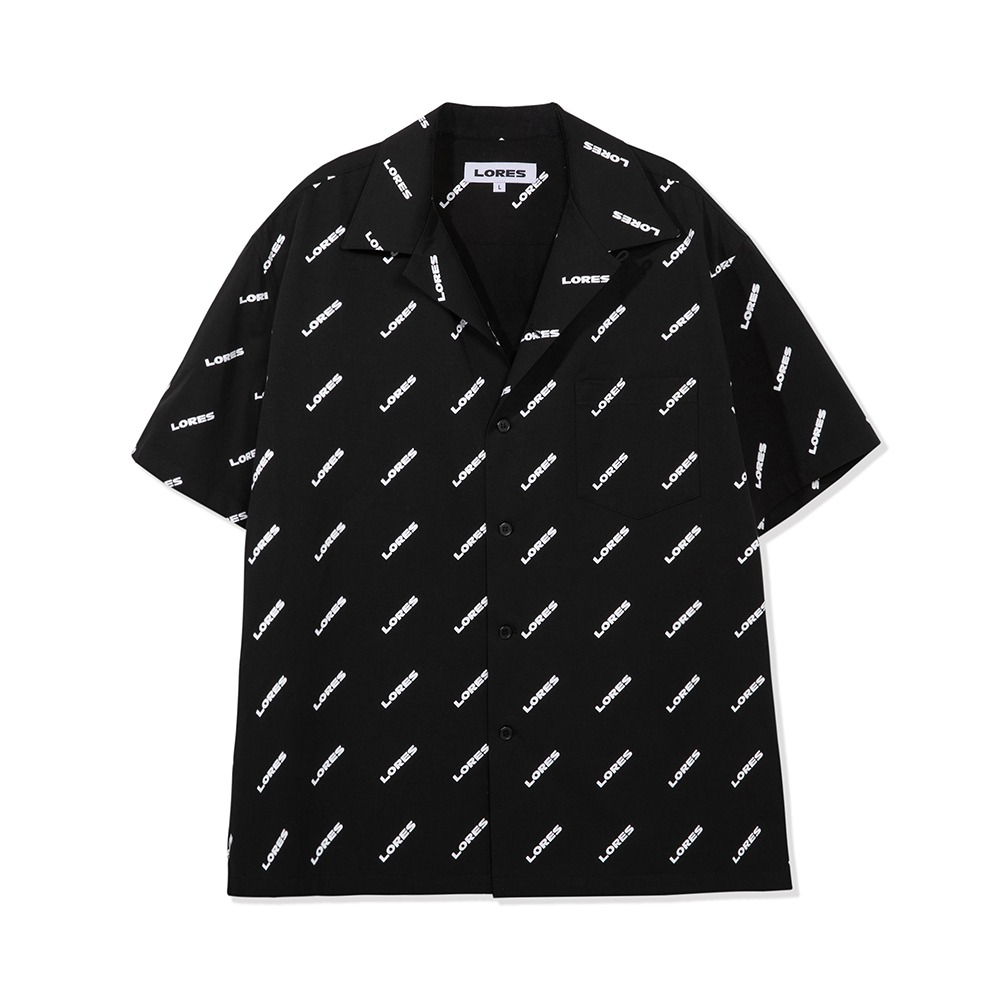 Logo Pattern Shirts - Black