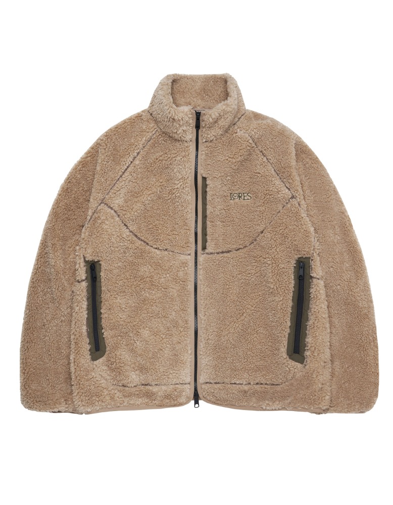 Sherpa Fleece Jacket - Beige