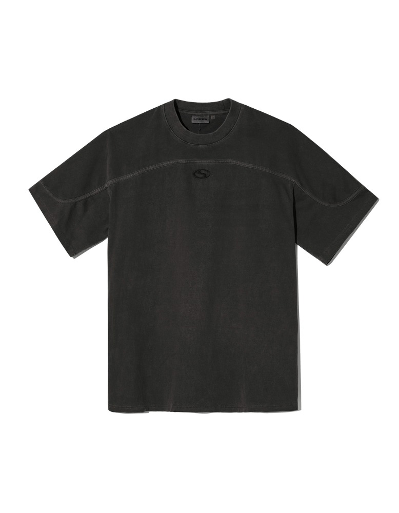 Drop-Shoulder Dyed Tee - Charcoal
