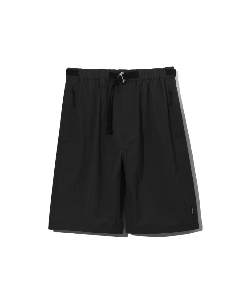 Nylon Belted Shorts - Black