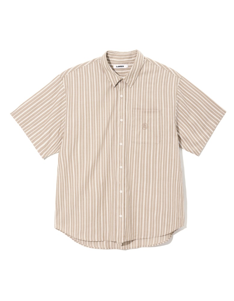 Stripe S/S Shirt - Brown