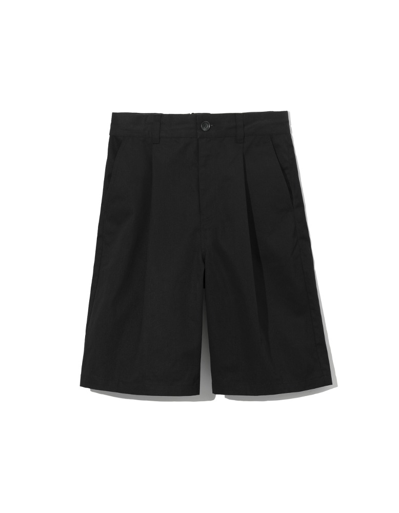 Cotton Bermuda Pants - Black