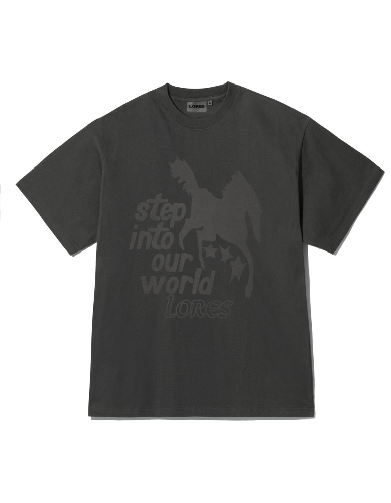 Horse Dyed S/S Tee - Charcoal